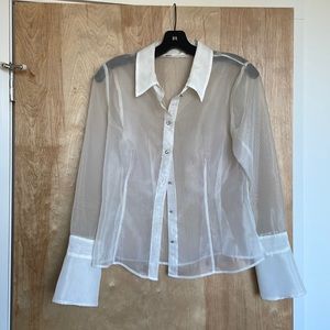 Women’s sheer white vintage blouse